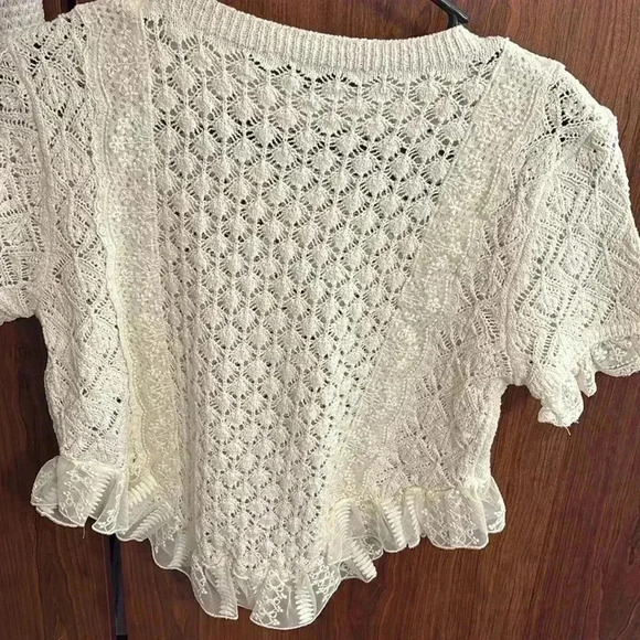 Zara Fringe Bottom Cream Top Size Med - Picture 8 of 8